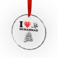 I Love Muhammad Crystal Glass Ornament Musliam Identity Faith Peace Pride Islamic Calligraphy TS02