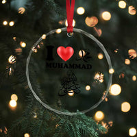 I Love Muhammad Crystal Glass Ornament Musliam Identity Faith Peace Pride Islamic Calligraphy TS02