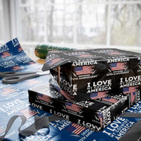 I Love My Country Invoke 25th Amendment Wrapping Paper Roll Distressed Flag Patriotic Political Satire