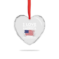 I Love My Country Invoke 25th Amendment Heart Crystal Glass Ornament Distressed Flag Patriotic Political Satire