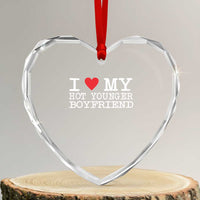 I Love My Hot Younger Boyfriend Heart Crystal Glass Ornament - Wonder Print Shop