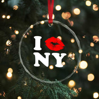 I Love NY Crystal Glass Ornament Sexy Lips Red Lipstick Kiss New York Lover Travel Gift - Wonder Print Shop