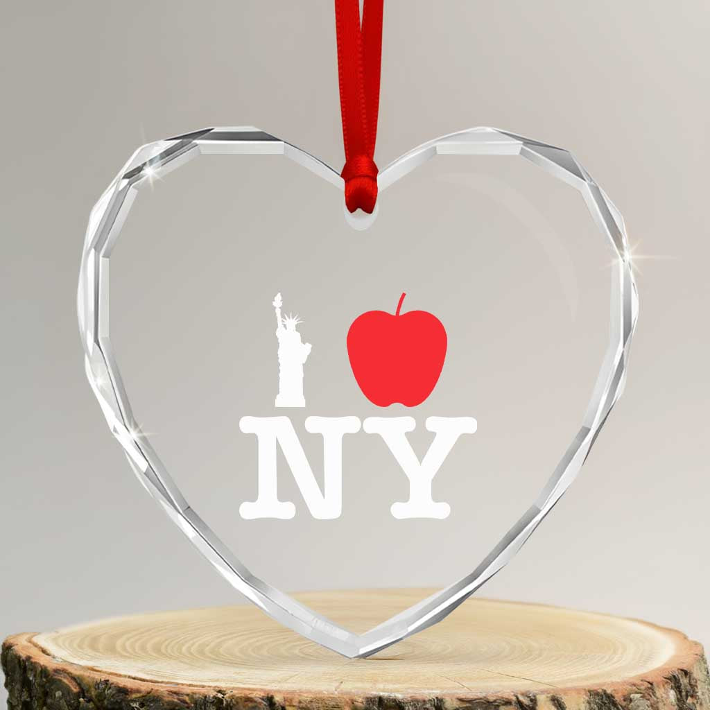 I Love NY Heart Crystal Glass Ornament New York Lover Travel Gift - Wonder Print Shop
