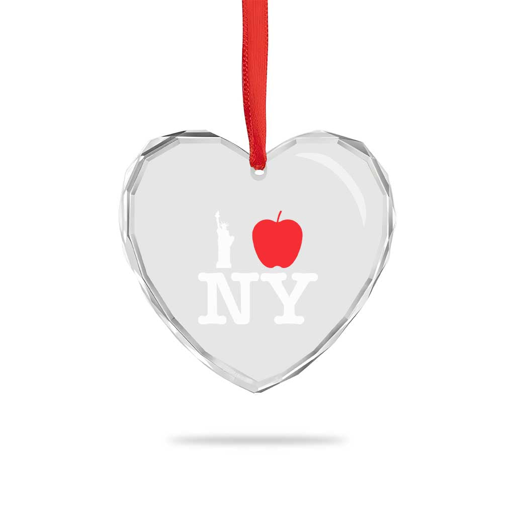 I Love NY Heart Crystal Glass Ornament New York Lover Travel Gift - Wonder Print Shop