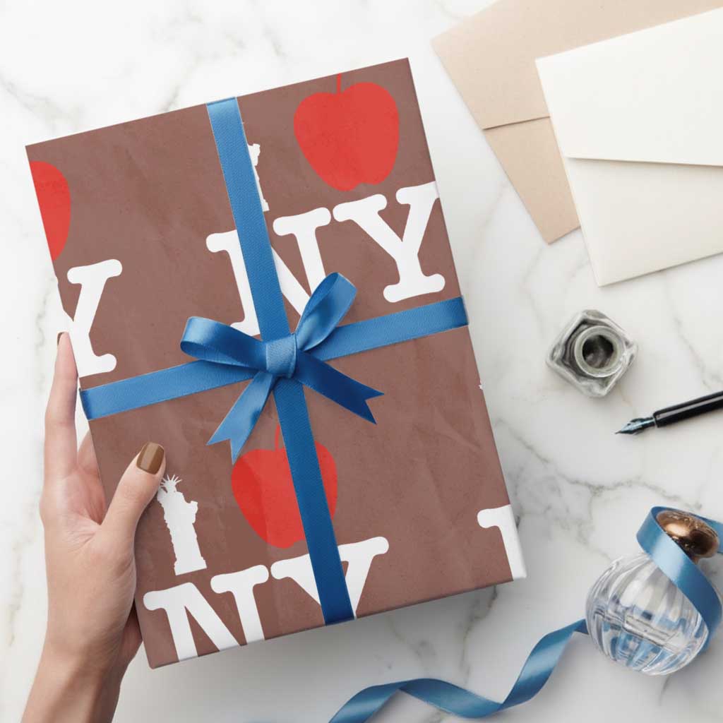 I Love NY Wrapping Paper Roll New York Lover Travel Gift - Wonder Print Shop