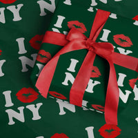 I Love NY Wrapping Paper Roll Sexy Lips Red Lipstick Kiss New York Lover Travel Gift - Wonder Print Shop