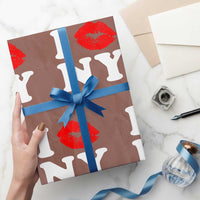 I Love NY Wrapping Paper Roll Sexy Lips Red Lipstick Kiss New York Lover Travel Gift - Wonder Print Shop