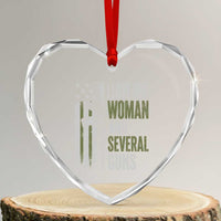 I Love One Woman And Several Guns Heart Crystal Glass Ornament Vintage American Flag Funny Husband Gun Lover