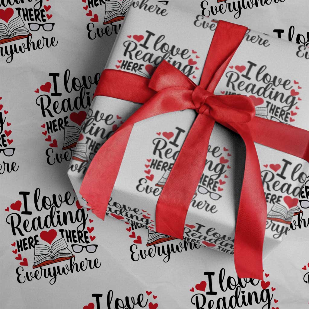 I Love Reading Here There Anywhere Wrapping Paper Roll Reading Month Across America - Wonder Print Shop