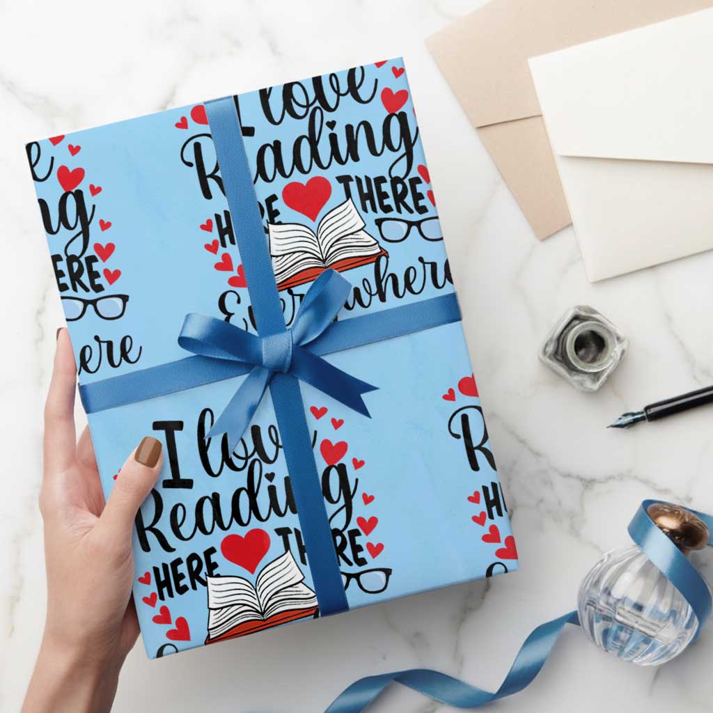 I Love Reading Here There Anywhere Wrapping Paper Roll Reading Month Across America - Wonder Print Shop