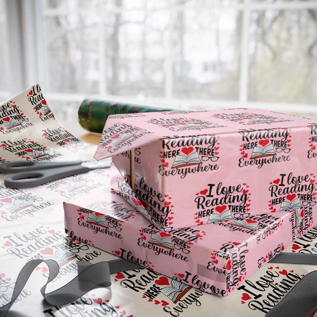 I Love Reading Here There Anywhere Wrapping Paper Roll Reading Month Across America - Wonder Print Shop
