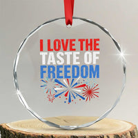 I Love The Taste Of Freedom Funny 4th of July Couple Matching Crystal Glass Ornament US Fireworks