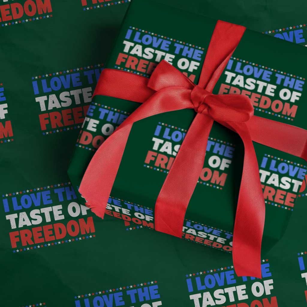 I Love The Taste Of Freedom Funny 4th of July Couple Matching Wrapping Paper Roll