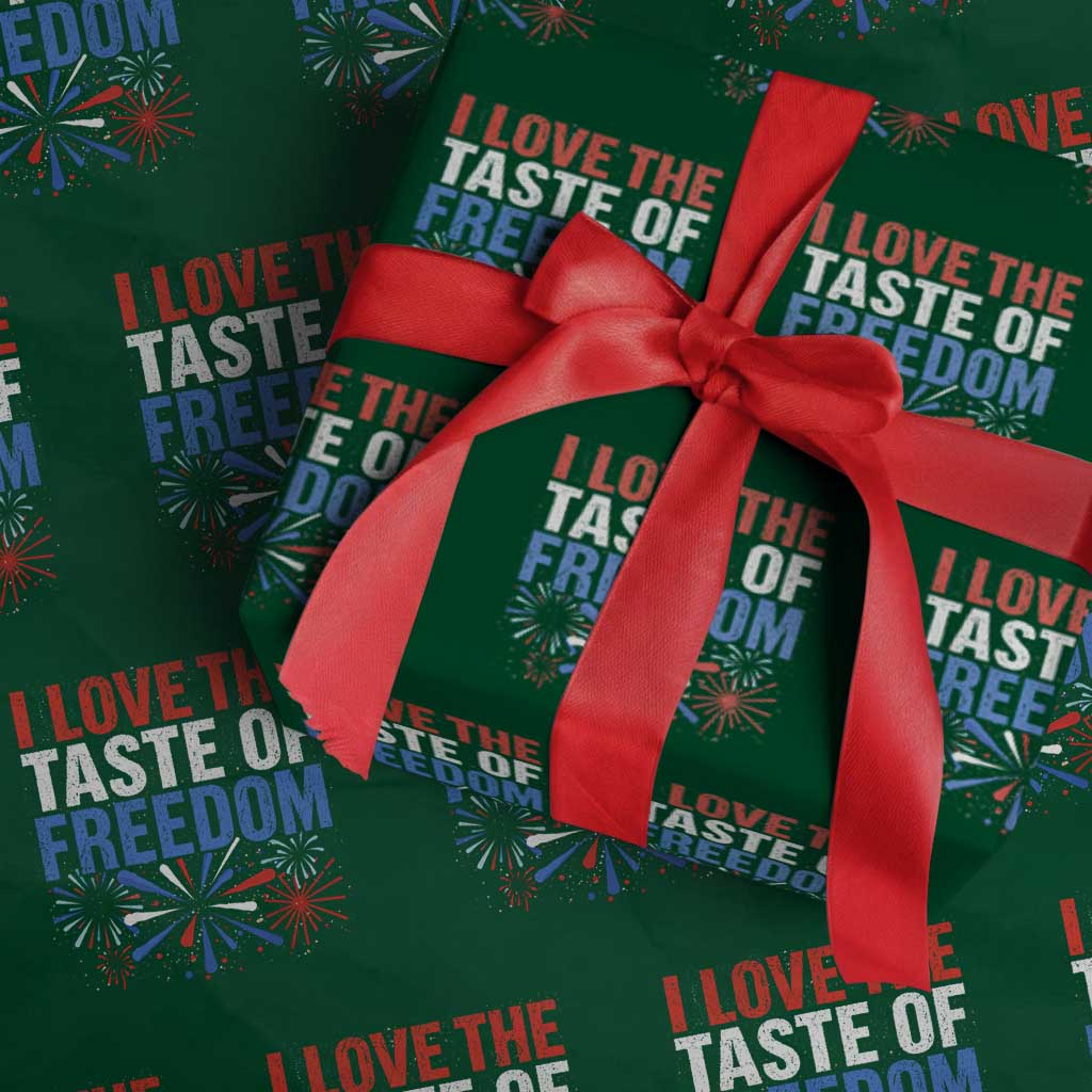 I Love The Taste Of Freedom Funny 4th of July Couple Matching Wrapping Paper Roll US Fireworks