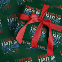 I Love The Taste Of Freedom Funny 4th of July Couple Matching Wrapping Paper Roll US Fireworks