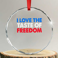 I Love The Taste Of Freedom Matching Couple Crystal Glass Ornament Funny Patriotic Red White and Blue 4th of July