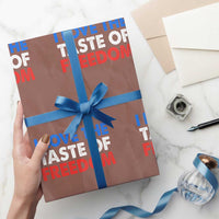 I Love The Taste Of Freedom Matching Couple Wrapping Paper Roll Funny Patriotic Red White and Blue 4th of July