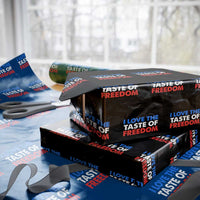I Love The Taste Of Freedom Matching Couple Wrapping Paper Roll Funny Patriotic Red White and Blue 4th of July
