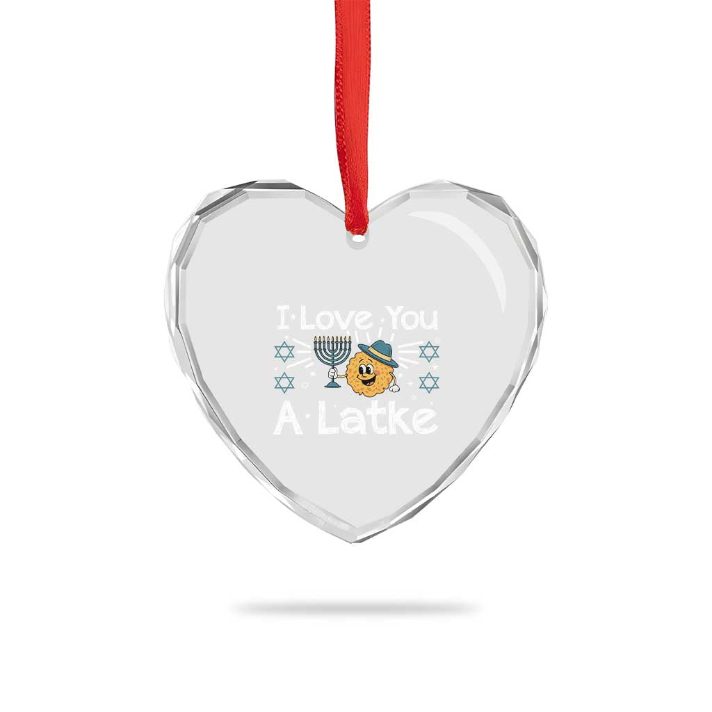 I Love You A Latke Heart Crystal Glass Ornament Funny Hanukkah Gift For Latke Lover - Wonder Print Shop