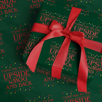 I Love You To The Upside Down Stranger Christmas Wrapping Paper Roll And Back Ugly Xmas Lights - Wonder Print Shop