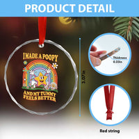 I Made A Poopy And My Tummy Feels Better Crystal Glass Ornament Funny Inappropriate Vacation Swap Adult - Wonder Print Shop
