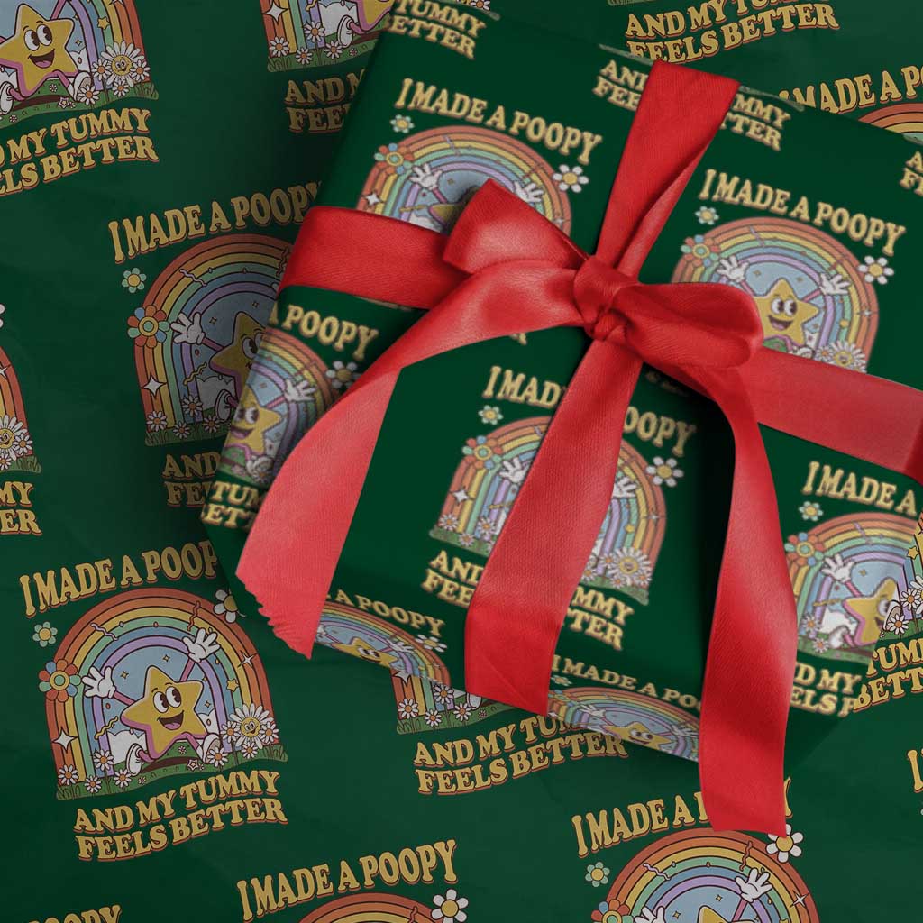 I Made A Poopy And My Tummy Feels Better Wrapping Paper Roll Funny Inappropriate Vacation Swap Adult - Wonder Print Shop