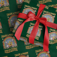 I Made A Poopy And My Tummy Feels Better Wrapping Paper Roll Funny Inappropriate Vacation Swap Adult - Wonder Print Shop