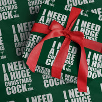 I Need a Huge Christmas COCKtail Wrapping Paper Roll Funny Adult Humor Inappropriate Drinking Gift - Wonder Print Shop