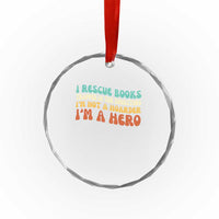 I Rescue Books Crystal Glass Ornament Funny Booksellers Bookworm Book Lover Reader Gift - Wonder Print Shop