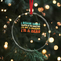 I Rescue Books Crystal Glass Ornament Funny Booksellers Bookworm Book Lover Reader Gift - Wonder Print Shop