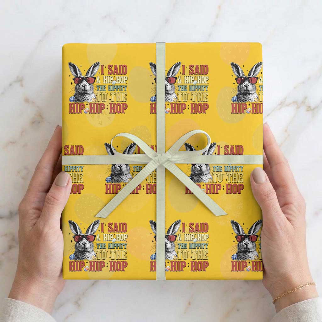 I Said A Hip Hop The Hippity To The Hip Hip Hop Wrapping Paper Roll Funny Easter Bunny Rapper Sunglasses