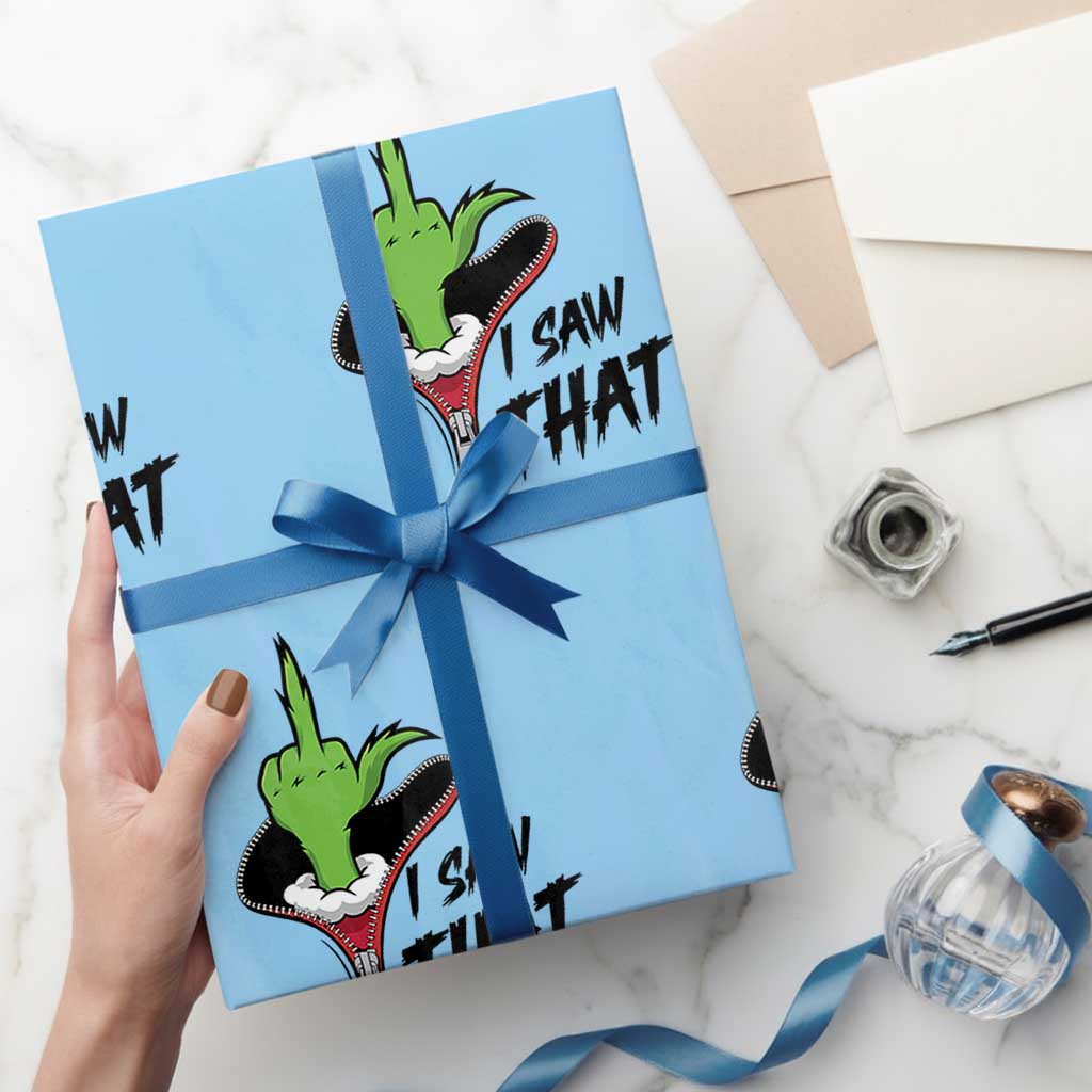 I Saw That Wrapping Paper Roll Funny Elf Hand Christmas - Wonder Print Shop