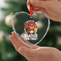 I Shaved My Beaver Heart Crystal Glass Ornament Inappropriate Adult Humor Naughty - Wonder Print Shop
