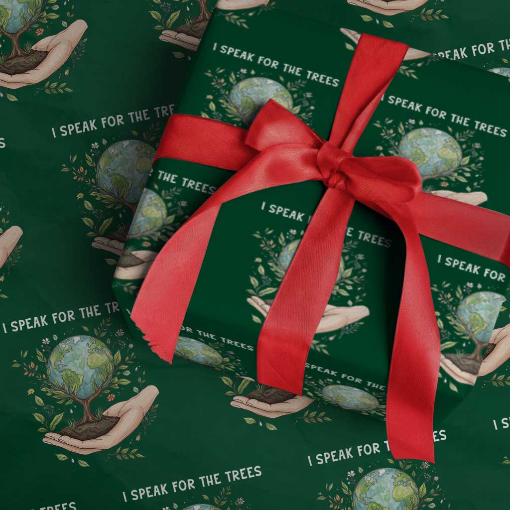I Speak For The Trees Wrapping Paper Roll Earth Day Awareness
