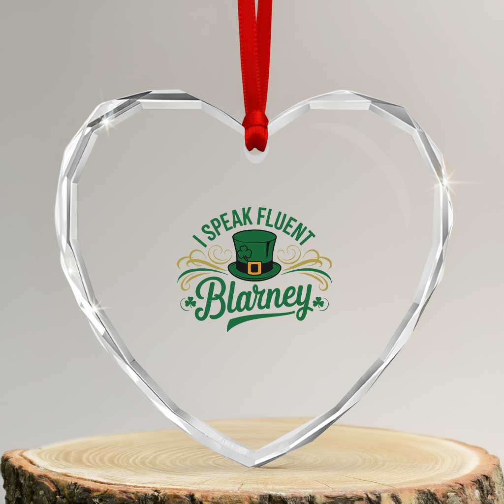 I Speak The Blarney Heart Crystal Glass Ornament Funny Irish St. Patrick’s Day - Wonder Print Shop