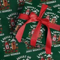 I Squirt On Juicy Wieners Wrapping Paper Roll Inappropriate Raunchy Humor - Wonder Print Shop