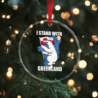 I Stand With Greenland Crystal Glass Ornament Polar Bear Greenland Protest
