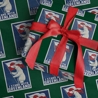 I Stand With Greenland Polar Bear Resist Wrapping Paper Roll Vintage Patriotic Propaganda Sovereignty Protest
