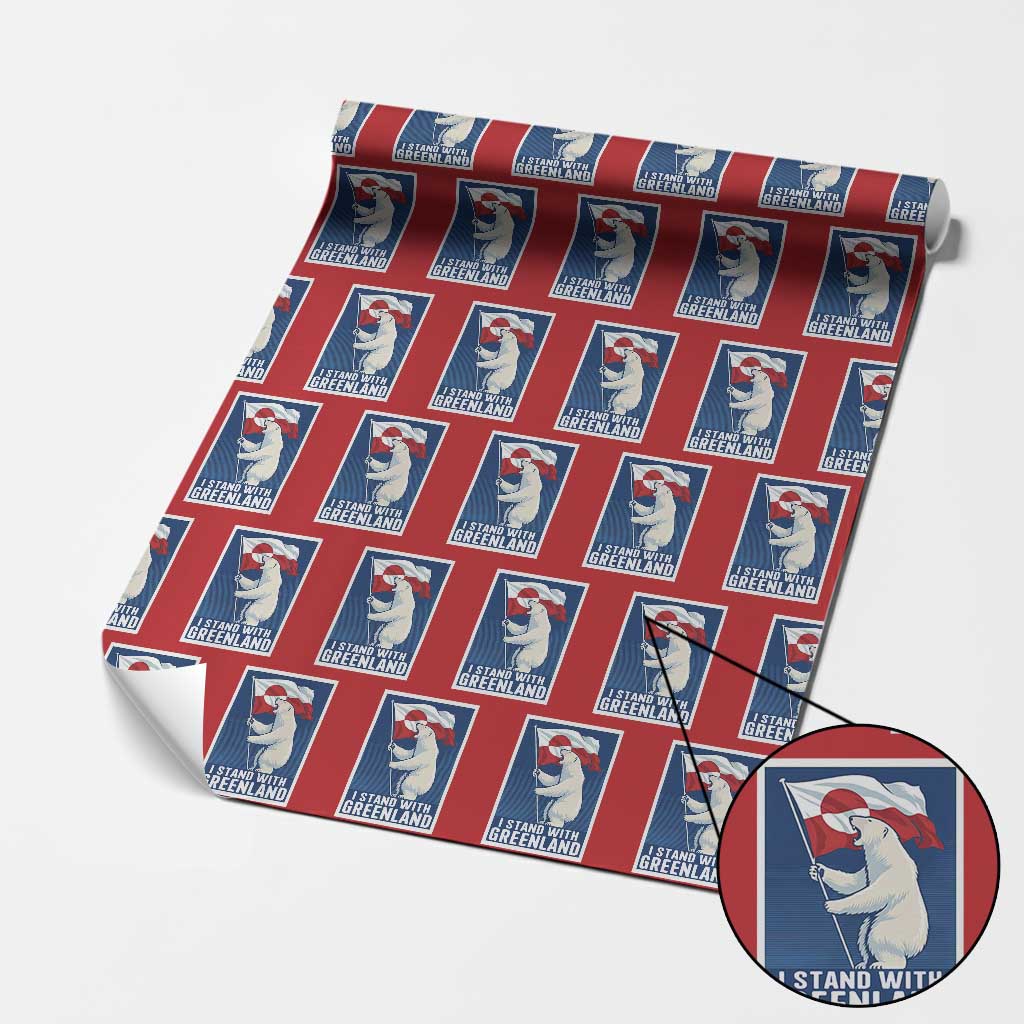 I Stand With Greenland Polar Bear Resist Wrapping Paper Roll Vintage Patriotic Propaganda Sovereignty Protest