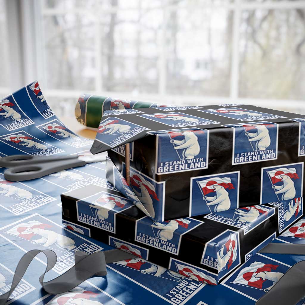 I Stand With Greenland Polar Bear Resist Wrapping Paper Roll Vintage Patriotic Propaganda Sovereignty Protest