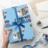 I Stand With Greenland Wrapping Paper Roll Anti Authoritarian Political Gag Gift