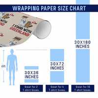 I Stand With Greenland Wrapping Paper Roll Anti Authoritarian Political Gag Gift
