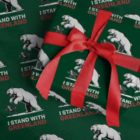 I Stand With Greenland Wrapping Paper Roll Anti Fascist Political Parody Gift