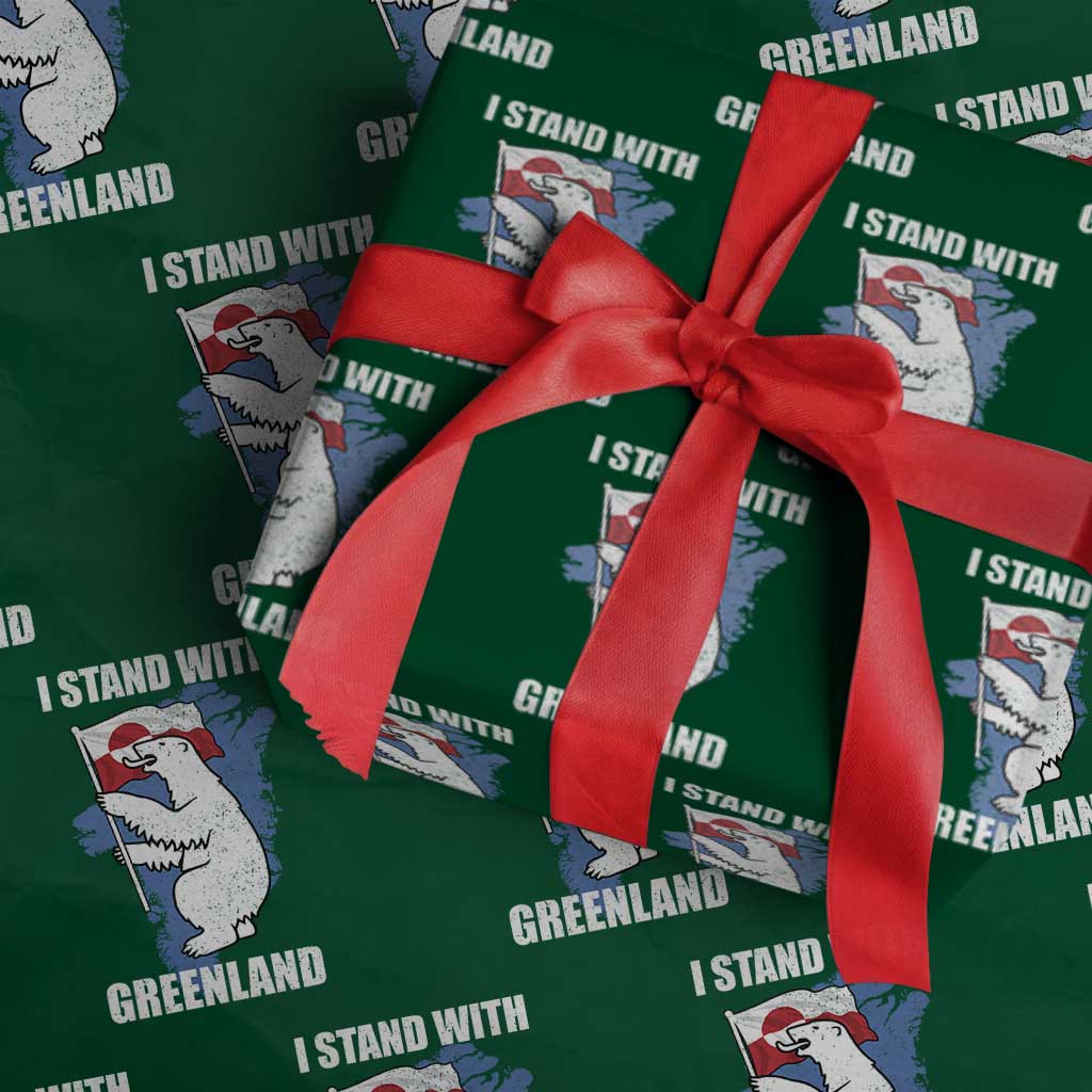I Stand With Greenland Wrapping Paper Roll Polar Bear Greenland Protest