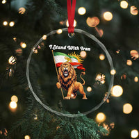 I Stand With Iran Crystal Glass Ornament Freedom Lion Patriotic Resistance Gift