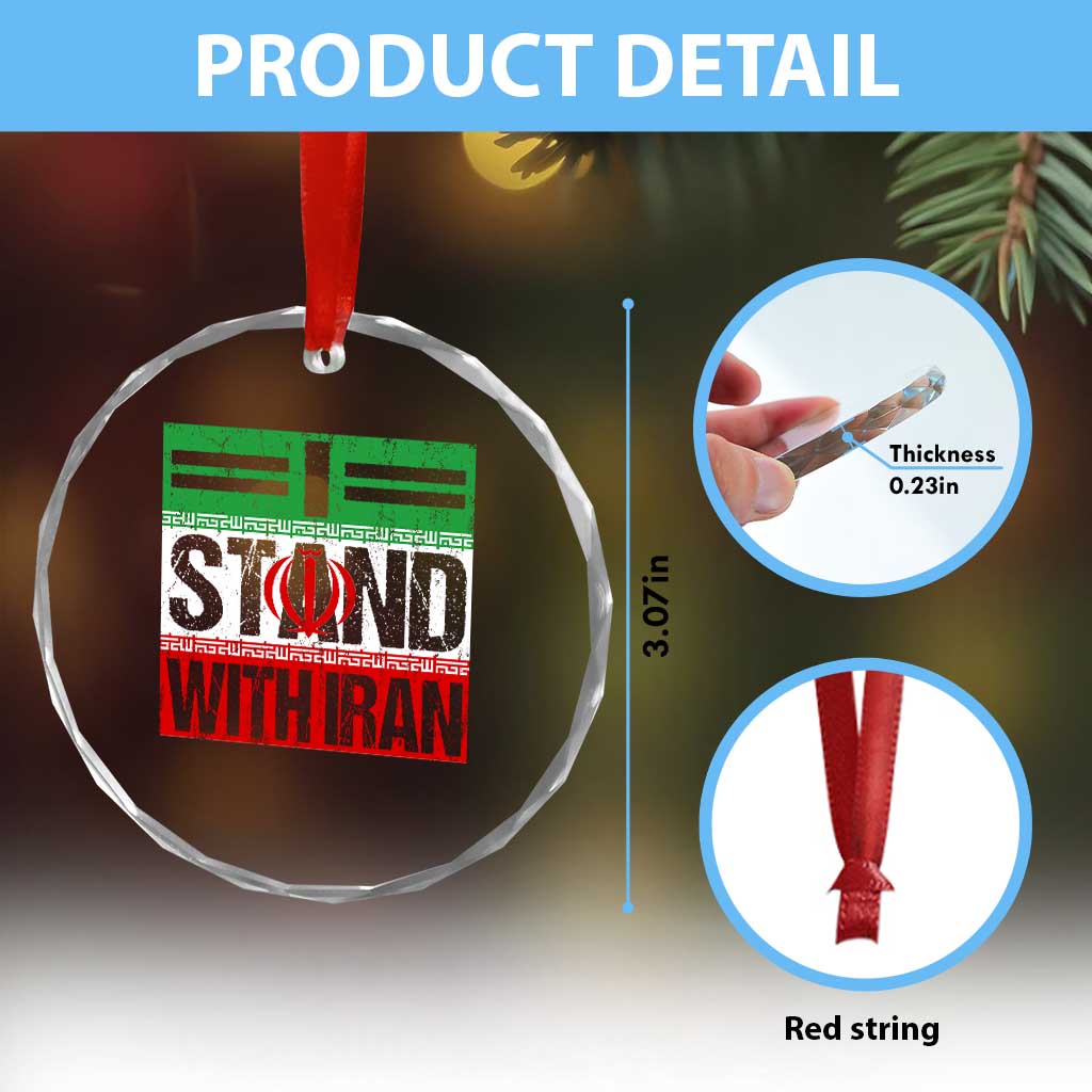 I Stand With Iran Crystal Glass Ornament Iranian People Freedom Protest