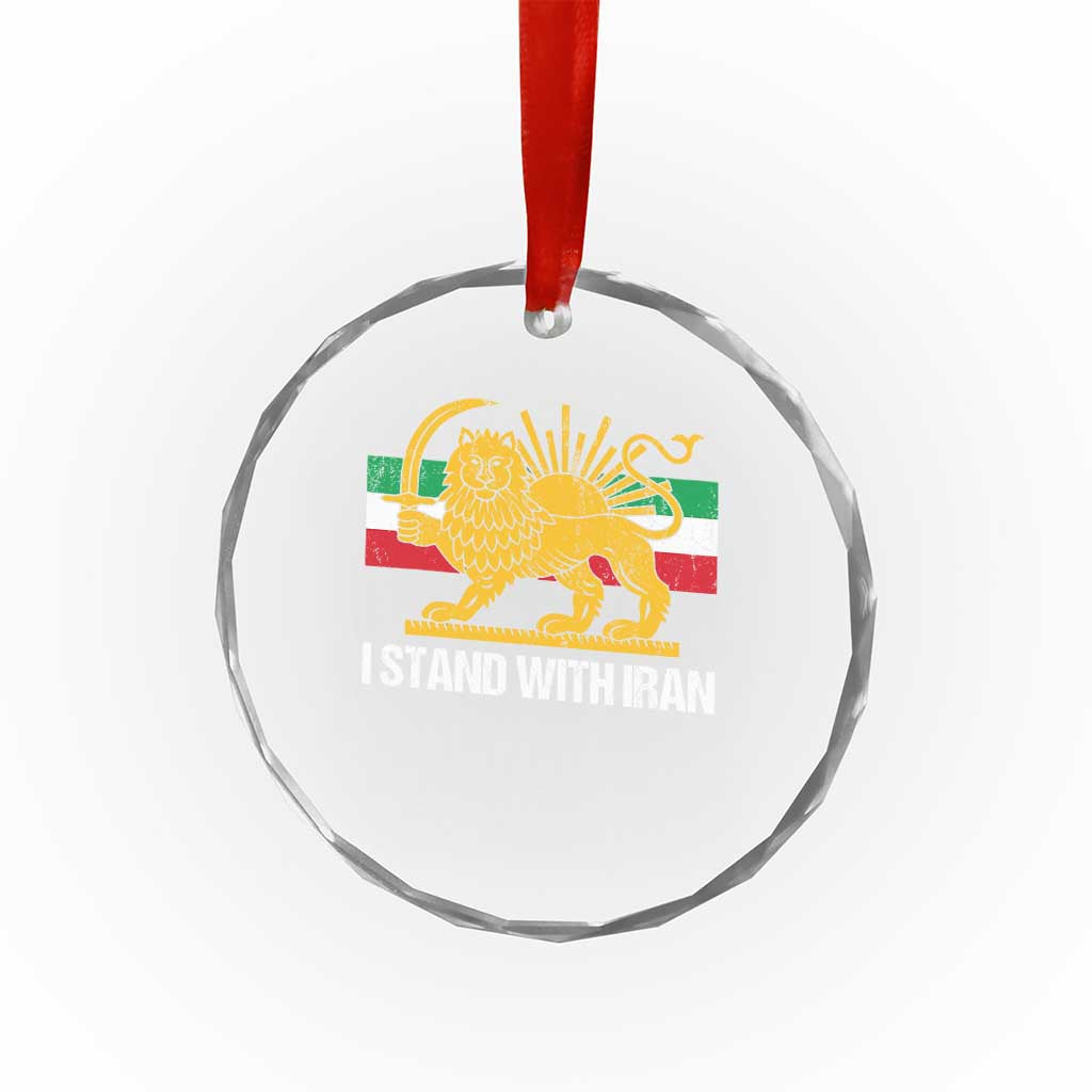 I Stand With Iran Crystal Glass Ornament Shir o Khorshid Lion And Sun Iran Persia
