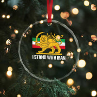 I Stand With Iran Crystal Glass Ornament Shir o Khorshid Lion And Sun Iran Persia