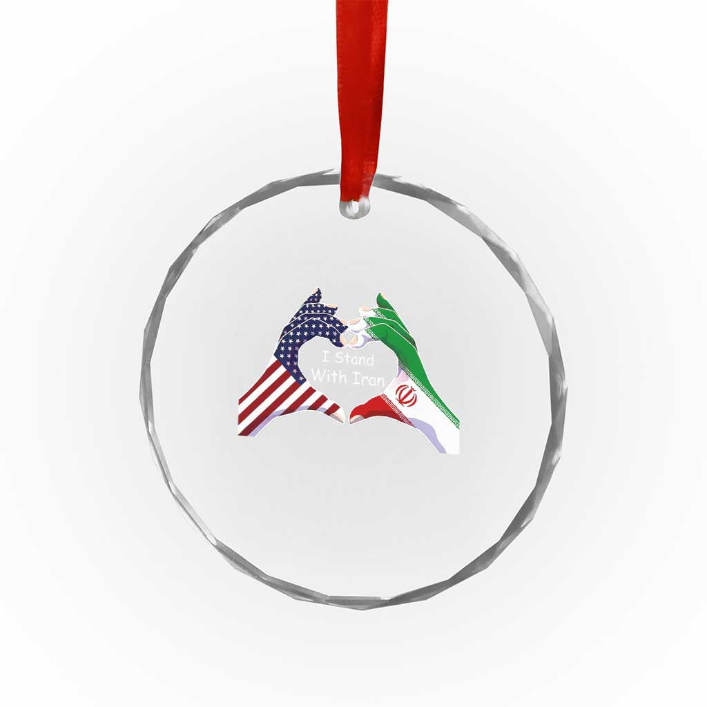 I Stand With Iran Crystal Glass Ornament Support Iranian People For Peace