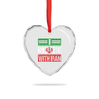 I Stand With Iran Heart Crystal Glass Ornament Iranian People Freedom Protest